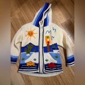 Embroidered Kids Sweater with Colorful Design made in Peru